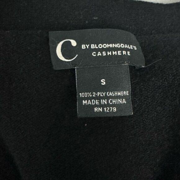 C by Bloomingdale’s Black Cashmere Cardigan size Small - Picture 3 of 7
